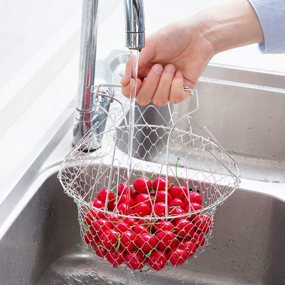 🍳 Foldable Stainless Steel Chef Basket