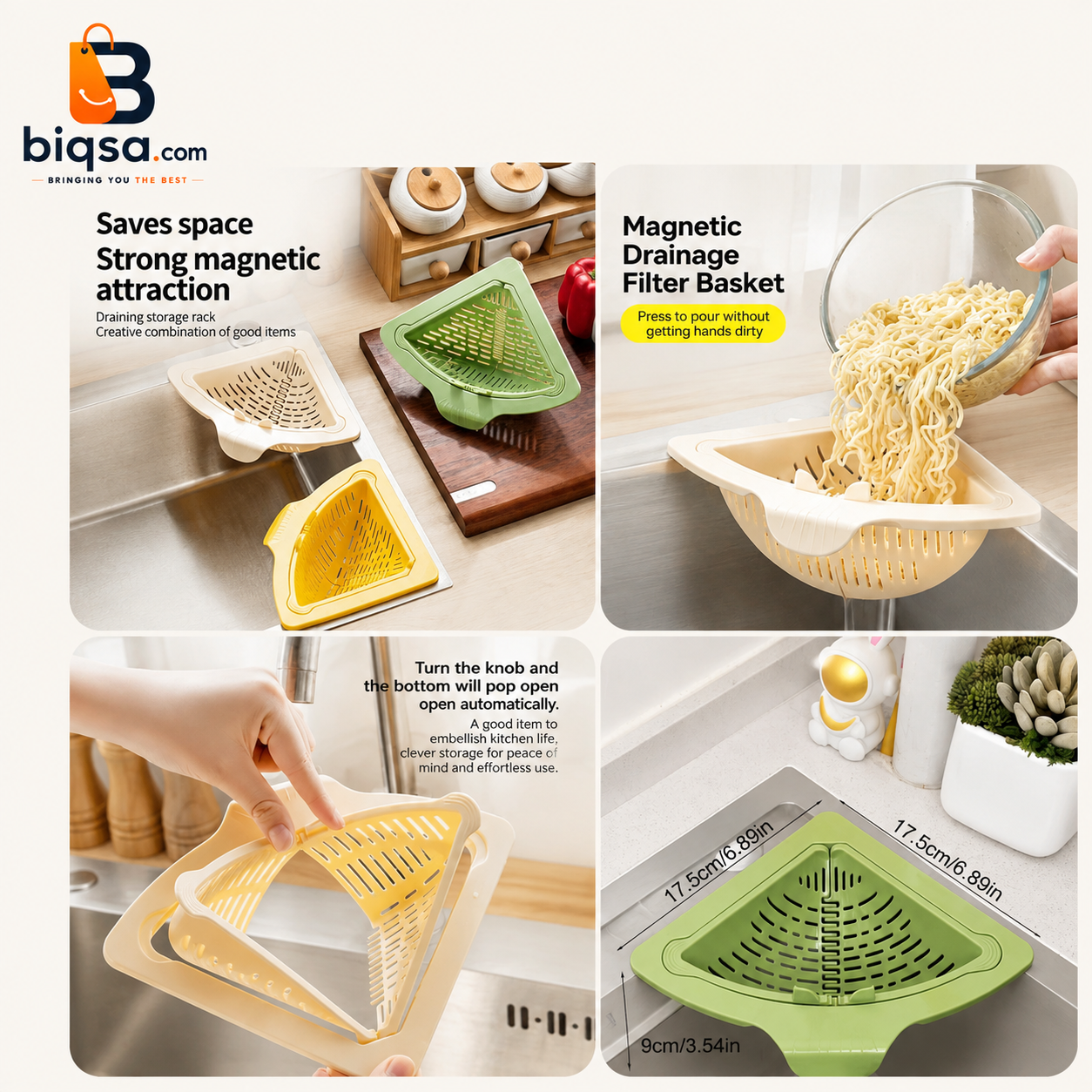 Magnetic Sink Corner Basket
