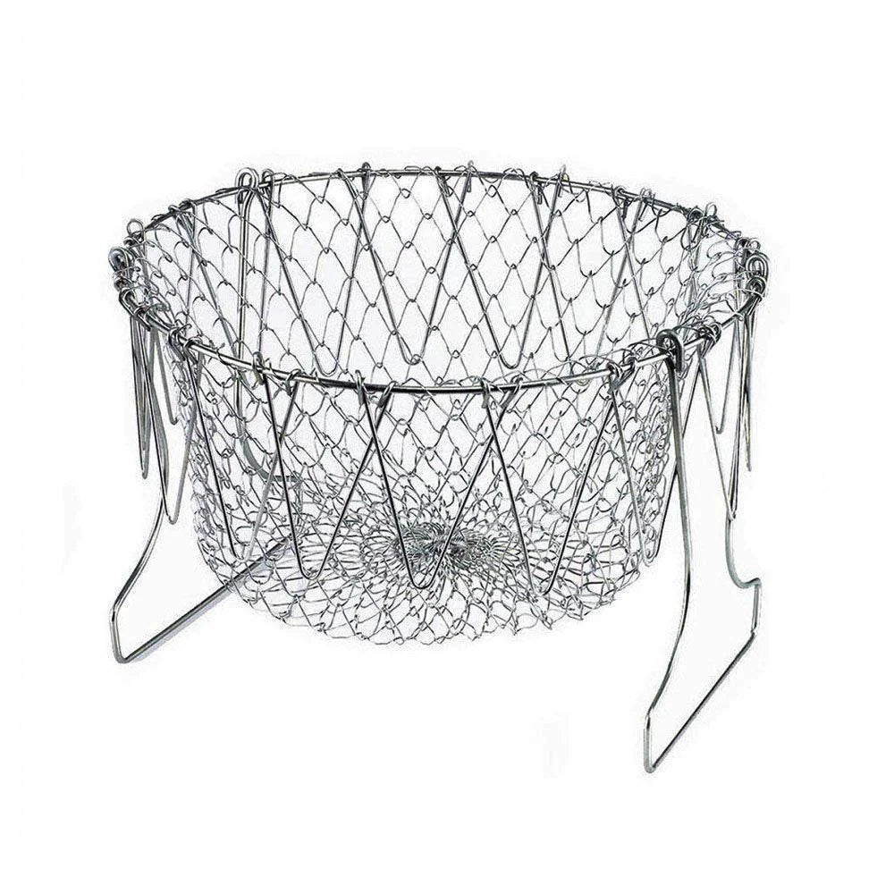 🍳 Foldable Stainless Steel Chef Basket
