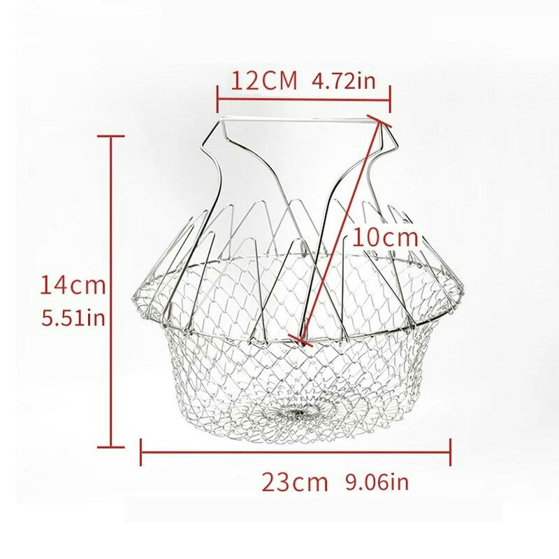 🍳 Foldable Stainless Steel Chef Basket
