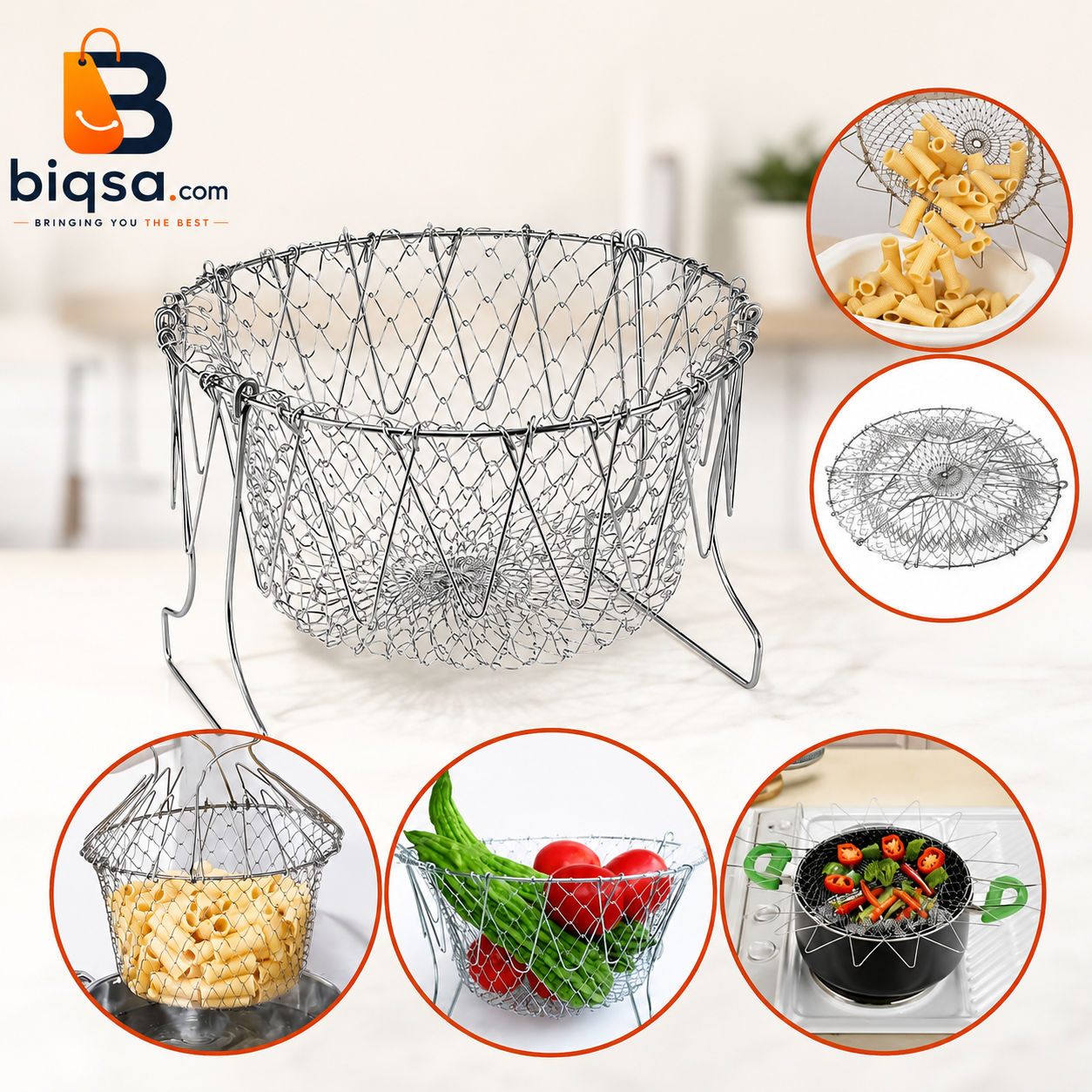 Foldable Stainless Steel Basket